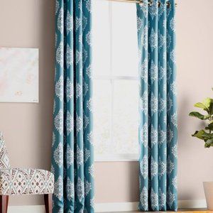 Mistana Kassie Damask Teal Room Darkening Curtains